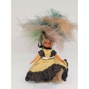 Vintage 1970s Handmade Can-Can Cabaret French Dancer Doll Traditional Attire